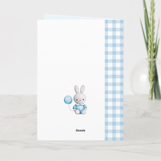 Verjaardagskaart voor nieuwe babyjongen kaart (Achterkant)