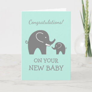 Verjaardagskaart voor nieuwe babyjongen of -meisje kaart