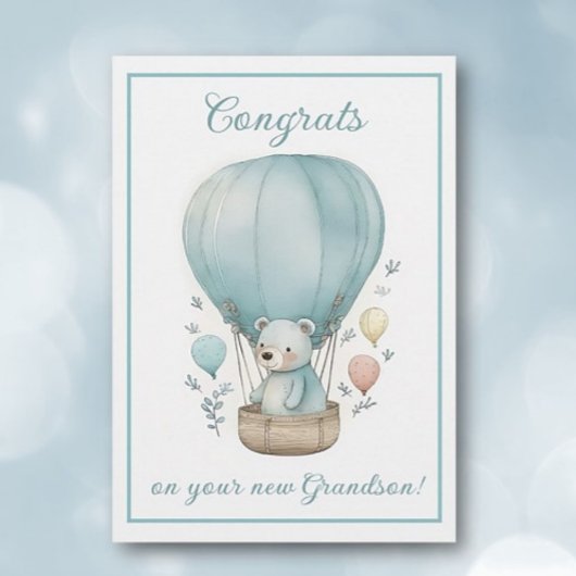 Verjaardagskaart voor nieuwe kleinzoon gefelicitee kaart