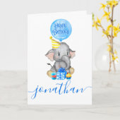 verjaardagskaart voor olifanten kaart (Gele Bloem)