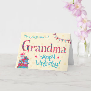  verjaardagskaart voor oma, Bunting, Gifts Kaart