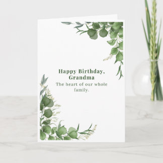 Verjaardagskaart voor oma met eucalyptus kaart