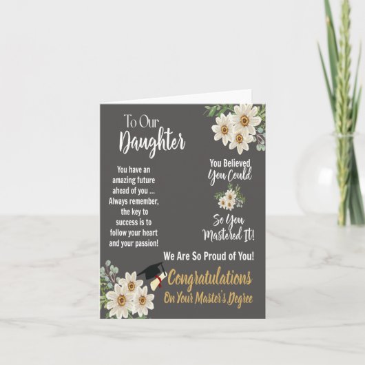 Verjaardagskaart voor onze dochter met een masterd kaart (Voorkant)