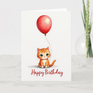 Verjaardagskaart voor oranje tabby kaart