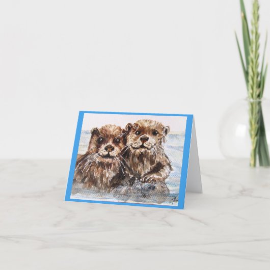 Verjaardagskaart voor otters bedankkaart (Voorkant)