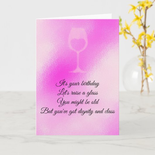 Verjaardagskaart voor ouderen kaart (Gele Bloem)