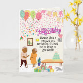 Verjaardagskaart voor ouderen kaart (Gele Bloem)