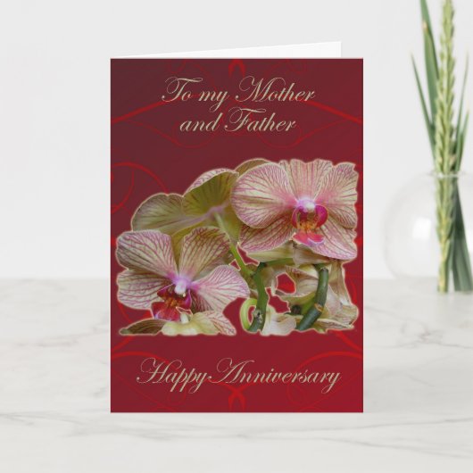 Verjaardagskaart voor ouders met verwarde orchidee kaart (Voorkant)