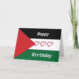 verjaardagskaart voor Palestijnse vlag Feestdagen Kaart