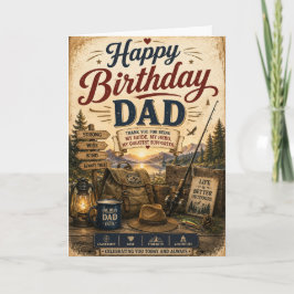 Verjaardagskaart voor papa - Rustic Outdoor Advent Kaart