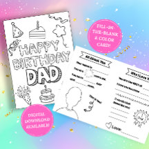 Verjaardagskaart voor Papa: vul de lege plekken in