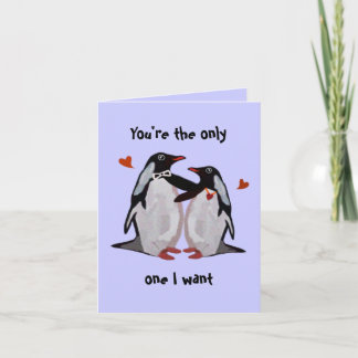 Verjaardagskaart voor pinguïnliefde kaart
