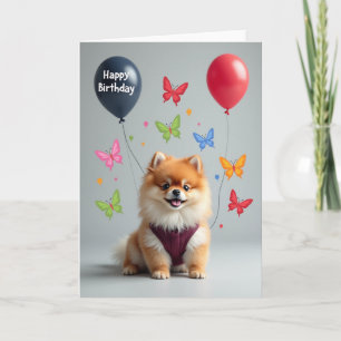 Verjaardagskaart voor pluizige pup kaart