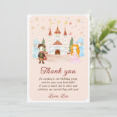 Verjaardagskaart voor prinsessen en ridders bedank kaart (Staand voorkant)