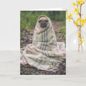 VERJAARDAGSKAART VOOR PUG HOND KAART (Gele Bloem)