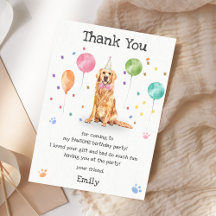 Verjaardagskaart voor puppy-hond Golden Retriever