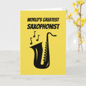 Verjaardagskaart voor saxofonist kaart (Gele Bloem)