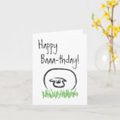 Verjaardagskaart voor schapen (leeg binnenin) kaart (Gele Bloem)