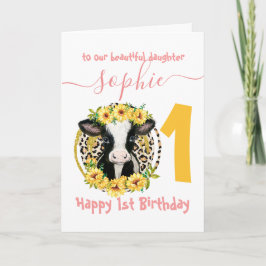 verjaardagskaart voor schattige koeien kaart