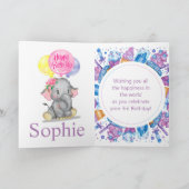 verjaardagskaart voor schattige olifant kaart (Binnen)