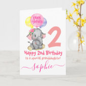 verjaardagskaart voor schattige olifant kaart (Gele Bloem)