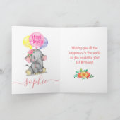 verjaardagskaart voor schattige olifant kaart (Binnen)