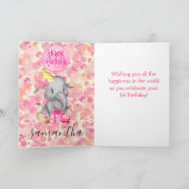 verjaardagskaart voor schattige olifant kaart (Binnen)