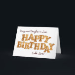 Verjaardagskaart voor schoondochter voor een koekj kaart<br><div class="desc">Een leuke verjaardagskaart voor degene die van koekjes houdt en de zoete dingen in het leven. Brieven van koekjes maken de woorden Happy Birthday. Inside is een koekje met een beet ervan en een grappig vers.</div>