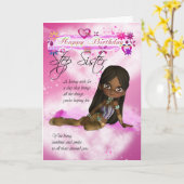 Verjaardagskaart voor Step Sister, Moonies Cutie P Kaart (Gele Bloem)