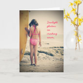 Verjaardagskaart voor Surfer Girl Kaart (Gele Bloem)