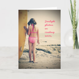 Verjaardagskaart voor Surfer Girl Kaart