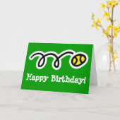 Verjaardagskaart voor tennissers en liefhebbers kaart (Gele Bloem)