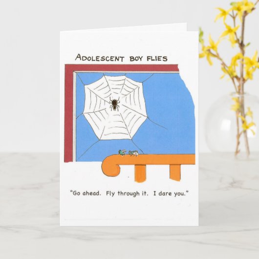 Verjaardagskaart voor tienerjongens kaart (Gele Bloem)