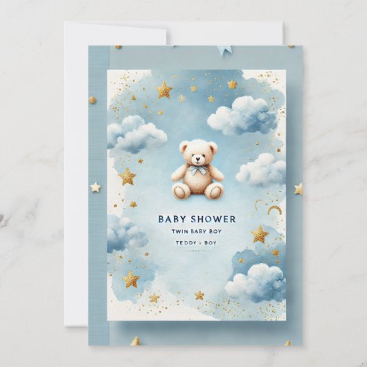 Verjaardagskaart voor tweeling baby jongens kaart (Achterkant)