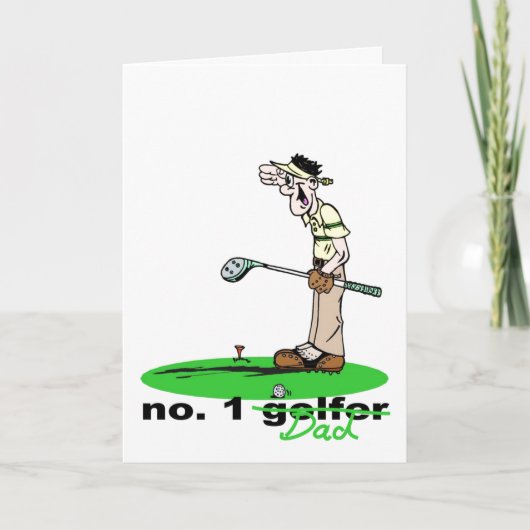 Verjaardagskaart voor vader als no. 1 golfer kaart (Voorkant)
