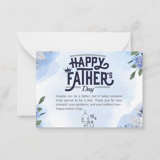 Verjaardagskaart voor Vader Notitiekaartje (Voorkant)