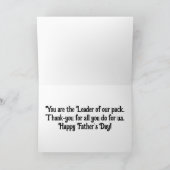 Verjaardagskaart voor Vader van de Wolf Familie Kaart (Binnen)