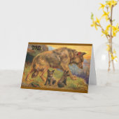 Verjaardagskaart voor Vader van de Wolf Familie Kaart (Gele Bloem)