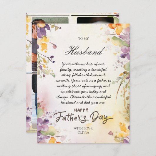 Verjaardagskaart voor Vader voor Echtergenoot Van Feestdagenkaart (Voorkant / Achterkant)