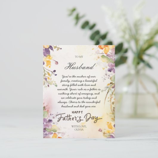 Verjaardagskaart voor vader voor echtgenoot van ec feestdagenkaart (Staand voorkant)