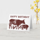 Verjaardagskaart voor vegetariërs met boerderijdie kaart (Gele Bloem)