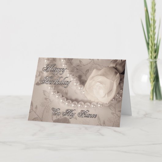 Verjaardagskaart voor verloofde kaart (Voorkant)