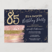 Verjaardagskaart voor verrassingsfeestje met glitt briefkaart (Voorkant)