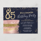 Verjaardagskaart voor verrassingspartij met glitte briefkaart (Voorkant)