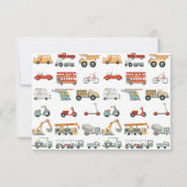 Verjaardagskaart voor vervoer stadswagen dank je bedankkaart (Achterkant)