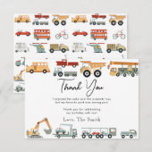 Verjaardagskaart voor vervoer stadswagen dank je bedankkaart (Voorkant / Achterkant)