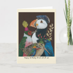 Verjaardagskaart voor vogelgroep van ons allemaal kaart