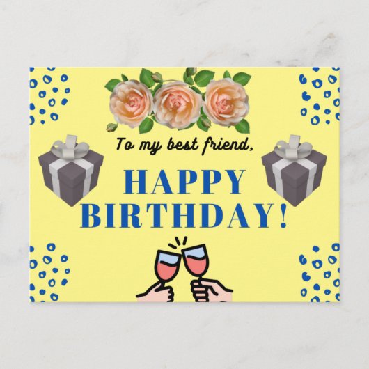 Verjaardagskaart voor vriend feestdagenkaart (Voorkant)