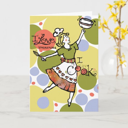 Verjaardagskaart voor vrouw die van koken houdt! kaart (Gele Bloem)