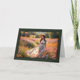 Verjaardagskaart voor vrouwen met veldbloemen kaart